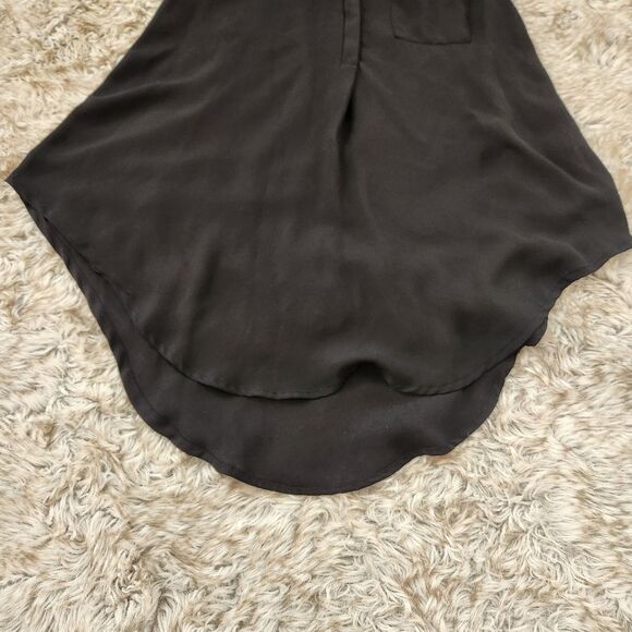 Lush V-Neck Sleeveless High-Low Hem Blouse Black Women's Size Small - Picture 2 of 11